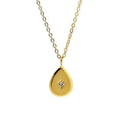 4k Gold three-dimensional octagonal star diamond necklace