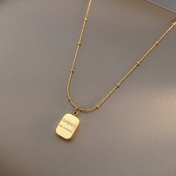 14K Gold Letter Double Sided Gold Coin Necklace